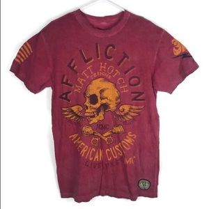 Affliction Matt Hotch Designs Red Shirt - Mens L